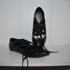 Black Snake skin Flats